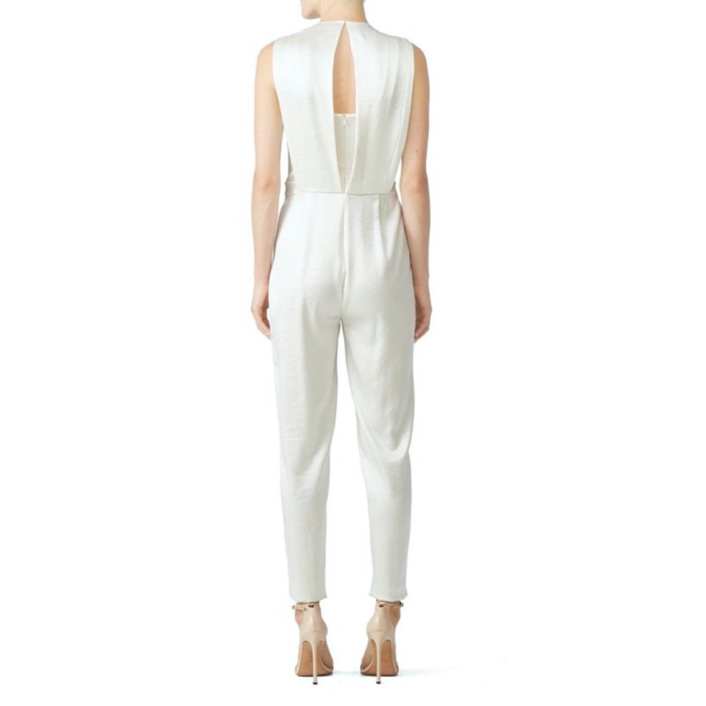 Theory Ivory Jumpsuit Ramaline Shiny Chic Elegant - Picture 2 of 8
